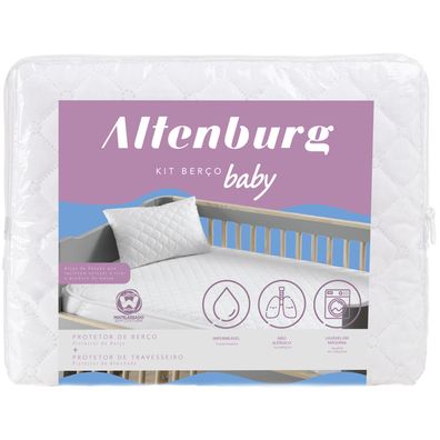 Kit Berço Baby Impermeável Altenburg Toque Acetinado Branco.