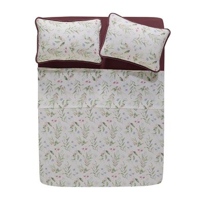 Jogo de Cama Casal 4 peças Altenburg Malha Fio Penteado 100% Algodão Sweet Garden
