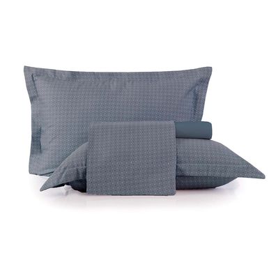 Jogo de Cama Queen 4 Peças Altenburg Toque Acetinado Play Azul