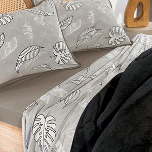 Jogo de Cama Solteiro Altenburg Blend Malha Leaf Urban