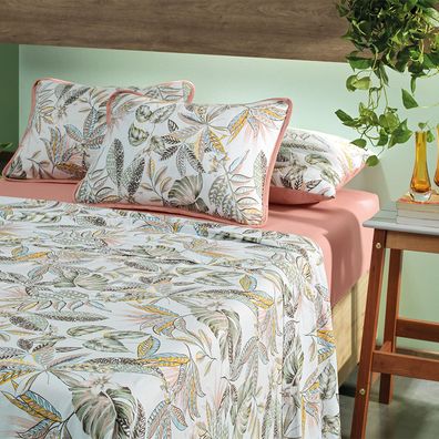 Jogo de Cama Solteiro 3 peças Altenburg Malha Fio Penteado 100% Algodão Tropical Art