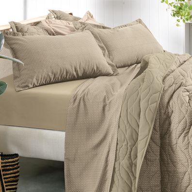 Jogo de Cama King 3 peças Altenburg Toque Acetinado Slim Bege