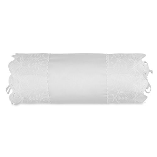 Almofada em Rolo Altenburg Bordados Cetim 300 Fios Clair Branco