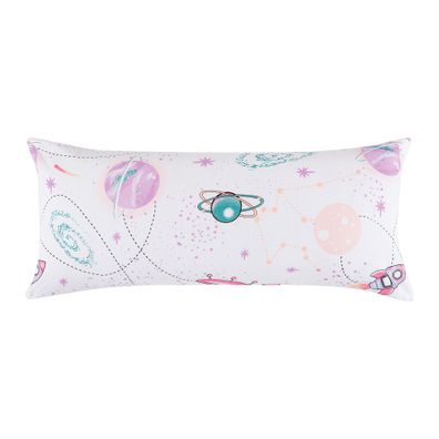 Travesseiro Body Pillow Altenburg Mundo Kids Malha Fio Penteado Festa Na Lua 30cm x 65cm Branco