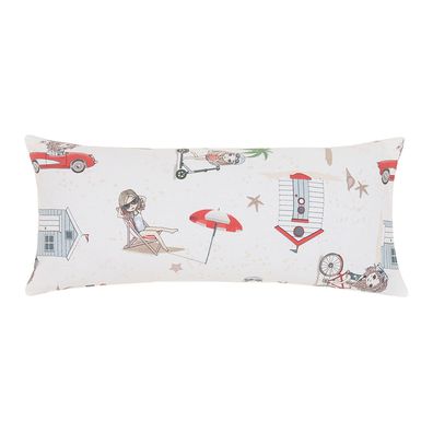 Travesseiro Body Pillow Altenburg Mundo Kids Malha Fio Penteado Malibu 30cm x 65cm Branco