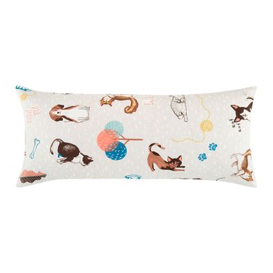 Travesseiro Body Pillow Solteiro Altenburg Mundo Kids Malha Fio Penteado My Pets 30cm x 65cm Cinza