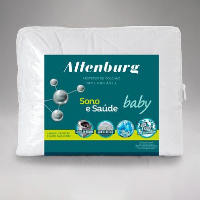 Protetor de Colchão Berço Altenburg com elástico impermeável Percal 180 Fios 100% Algodão Branco