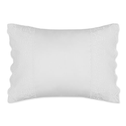 Fronha Altenburg Bordados em Cetim 300 Fios Clair 35cm x 50cm Branco