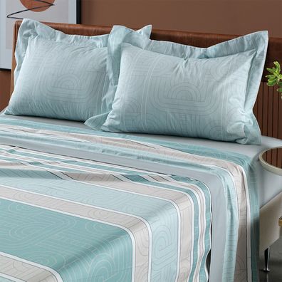Jogo de Cama Queen 4 peças Altenburg Algodão Lux 200 Fios Ocean Line