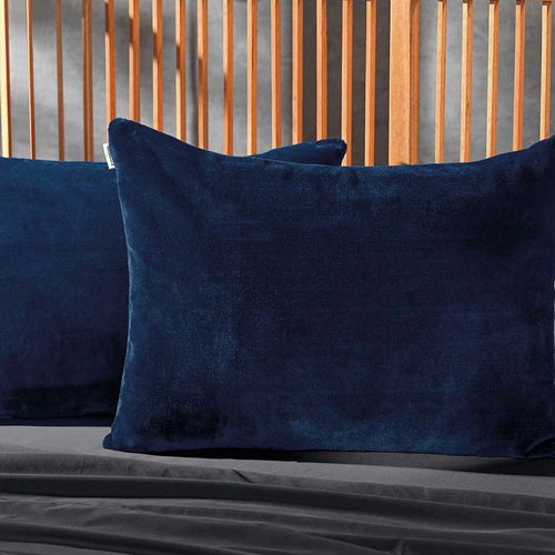 Porta Travesseiro Altenburg Blend Luxo Velvet 50cm x 70cm Azul