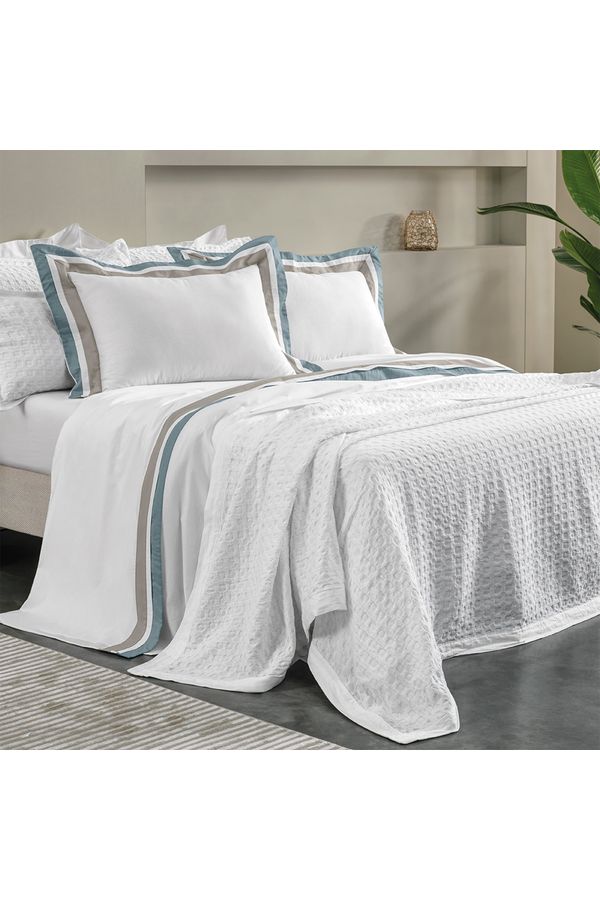 Jogo de Cama Casal Altenburg Algodão Lux 200 Fios Versalhes Branco