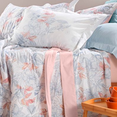 Jogo de Cama King Altenburg Algodão Lux 200 Fios Pink Tea Rosa