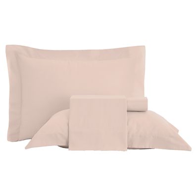 Jogo de Cama Queen Altenburg 4 Peças Toque Acetinado Rosa Lunar