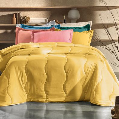 Edredom Queen Altenburg Toque Acetinado Four Season Amarelo