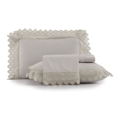 Jogo de Cama Queen Altenburg Bordados em Cetim 300 Fios -Ballerina