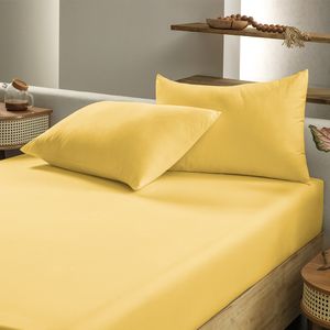 Jogo de Cama King 3 Peças Altenburg Toque Acetinado Four Season Amarelo