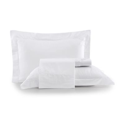 Jogo de Cama Casal Altenburg Bordados em Cetim 300 Fios Branco Artisan