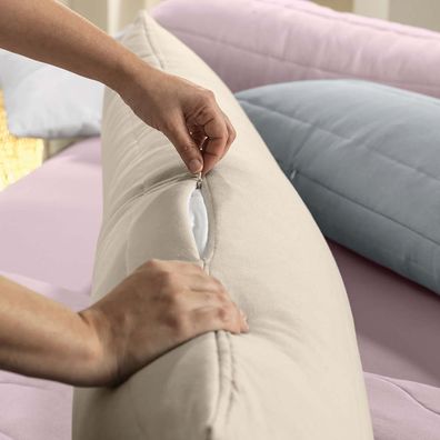 Porta Travesseiro Body Pillow Altenburg Malha Fio Penteado 100% Algodão Cinza Spot