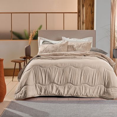 Edredom Queen Altenburg Blend Comfort Sherpa Bege