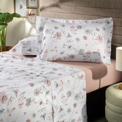 Jogo de Cama Queen 4 Peças Altenburg Toque Acetinado Botânica