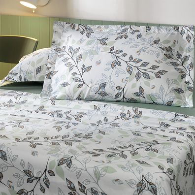 Jogo de Cama Queen 4 Peças Altenburg Toque Acetinado Folhagem