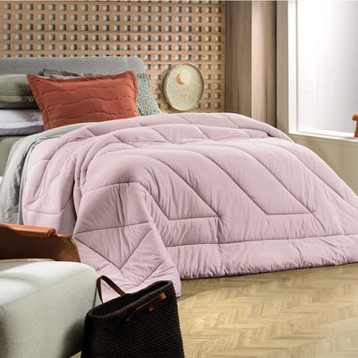 Edredom Queen Altenburg Malha Fio Penteado Rosê Natural