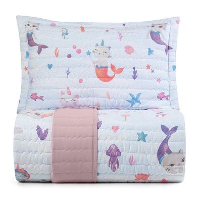 Jogo de Colcha 3Pcs Casal Altenburg Mundo Kids Mar Magia