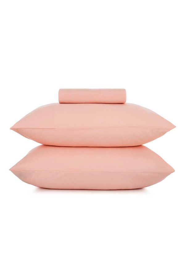 Jogo Cama Simples Altenburg 3pc Liso Toque Acetinado Rosa Lunar