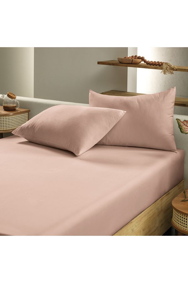 Jogo Cama Simples Altenburg 3pc Liso Toque Acetinado Rosa Lunar