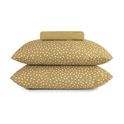 Jogo de Cama Queen 3 Peças Altenburg Malha Fio Penteado Bits Amarelo
