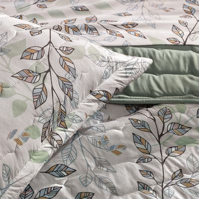 Jogo de Colcha Queen Altenburg Toque Acetinado Folhagem