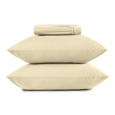Jogo de Cama Queen Altenburg Malha Fio Penteado Bege  Noale