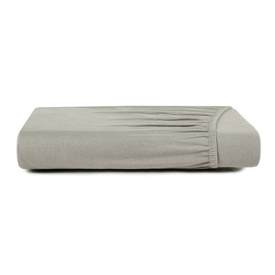 Lençol com Elástico King Altenburg Malha Fio Penteado Cinza Platinum