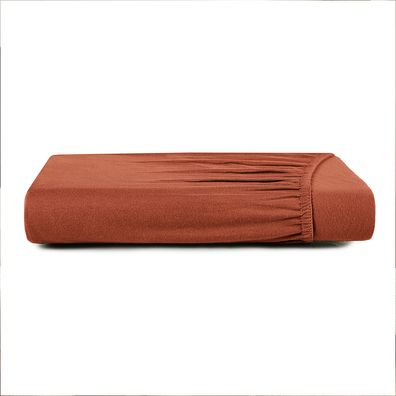 Lençol com Elástico Queen Altenburg Malha Fio Penteado  Laranja Autumn
