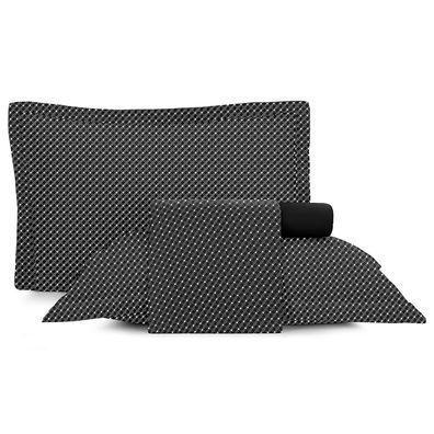 Jogo de Cama King 4 peças Altenburg Toque Acetinado Slim  Preto