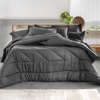Edredom Solteiro Altenburg Toque Acetinado  Slim Preto