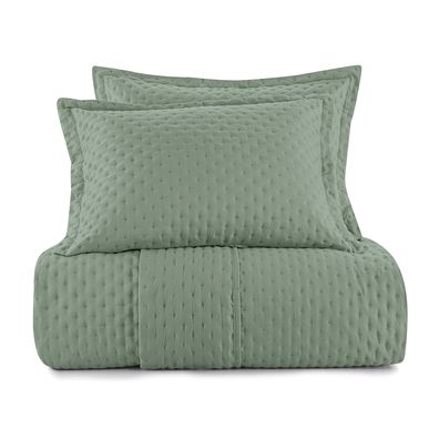 Jogo de Colcha Queen Altenburg Toque Acetinado Ultrawave Frisson Verde Granito