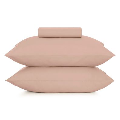 Jogo de Cama Simples Altenburg 2Pcs Liso Toque Acetinado Rosa Lunar