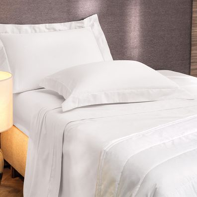 Jogo de Cama King 4 Peças Altenburg Algodão Lux 200 Fios  Branco