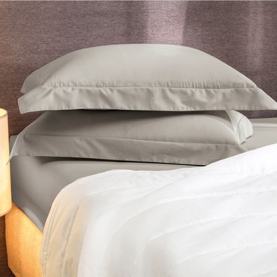 Lençol com Elástico Queen  Altenburg Algodão Lux 200 Fios  Cinza Inspiração