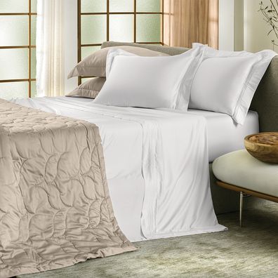 Jogo de Cama King Bordados em Cetim 300 Fios Essenza Branco