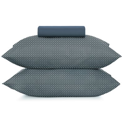 Jogo de Cama Simples Solteiro 2 Peças Toque Acetinado Slim Azul
