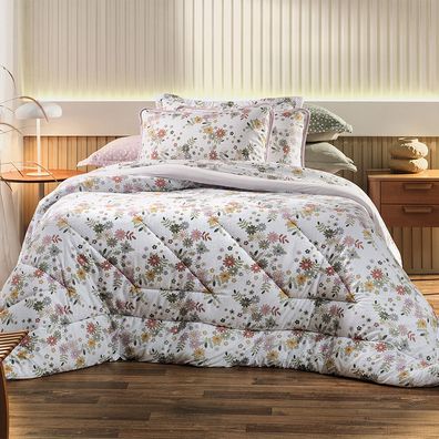 Edredom Queen  Altenburg Malha Fio Penteado Florir