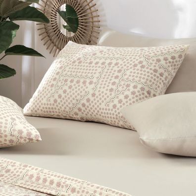 JG Roupa Cama Malha In Cotton Pink Lace