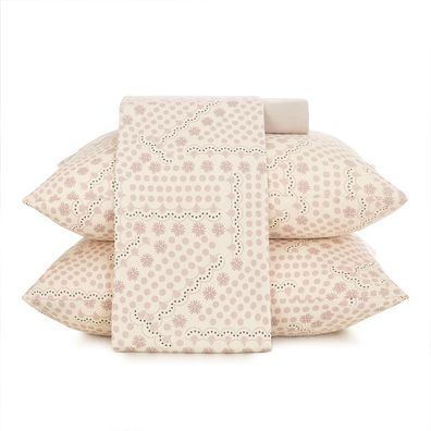 JG Roupa Cama Malha In Cotton Pink Lace