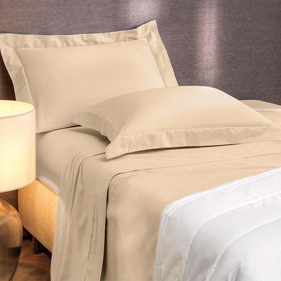 Jogo de Cama Casal 4 Peças Altenburg Algodão Lux 200 Fios  Bege Caramelo
