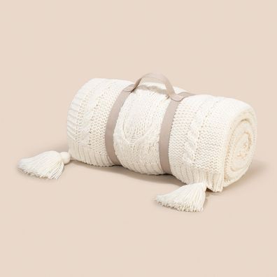 Manta 1,75m x 1,20m  Altenburg Haus Afeto Branco Off White