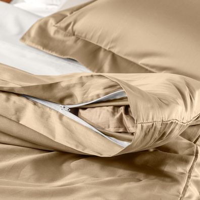 Jogo de Duvet King 3 Peças Altenburg Algodão Lux 200 Fios  Bege Caramelo