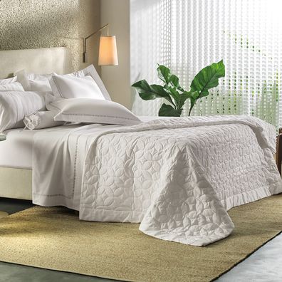 Jogo de Cama King Altenburg Bordados em Cetim 300 Fios Cerclê Cinza
