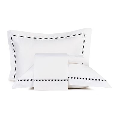 Jogo de Cama King Altenburg Bordados em Cetim 300 Fios Cerclê Preto